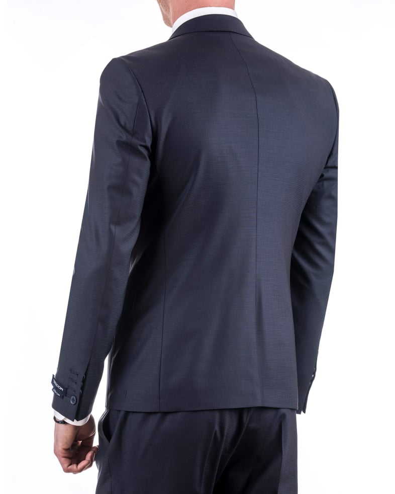 Мъжки костюм superslim fit в ситен пепит 170132011005-3 04